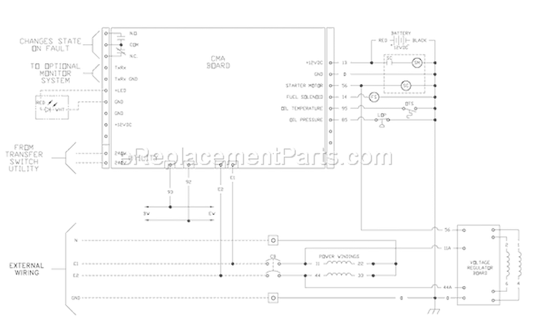 Page E Diagram and Parts List for 040276-0  Briggs and Stratton Generator